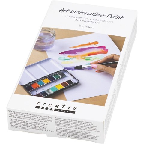 Farby akwarelowe 12 półk. Kwiaty Pejzaże