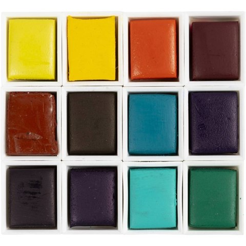 Farby akwarelowe 12 półk. Kwiaty Pejzaże