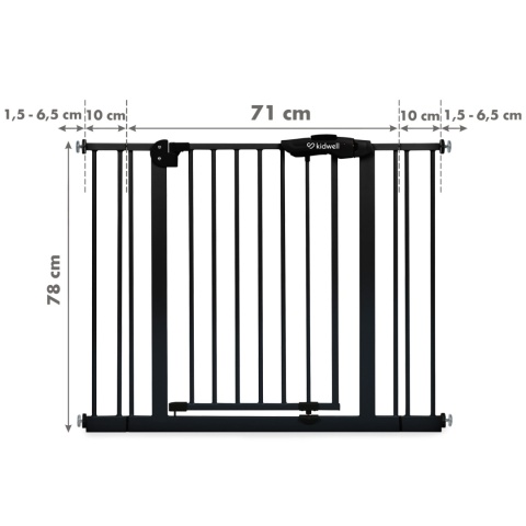 Guarda Black Kidwell Bramka zabezpieczająca 74-104 cm - czarna