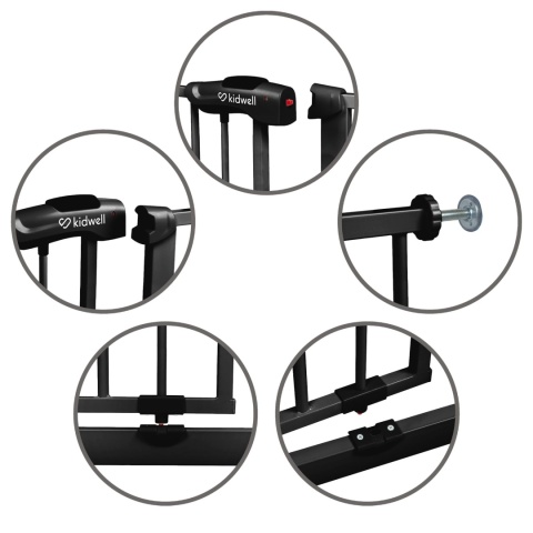 Guarda Black Kidwell Bramka zabezpieczająca 74-104 cm - czarna