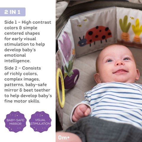 Dwustronna Książeczka Sensoryczna Urban Garden - Stymulacja Wzrokowa i Rozwój Zmysłów dla Maluchów