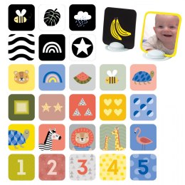 Ilustrowane Karty Savannah z Lusterkiem - Zestaw Edukacyjny dla Niemowląt