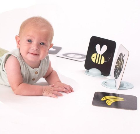 Ilustrowane Karty Savannah z Lusterkiem - Zestaw Edukacyjny dla Niemowląt