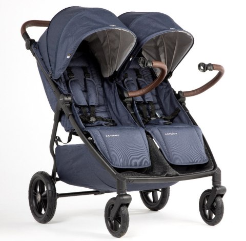 M.Twin x Wózek Bliźniaczy Mast Swiss Design - Blueberry, Koła HP, Regulowana Rączka