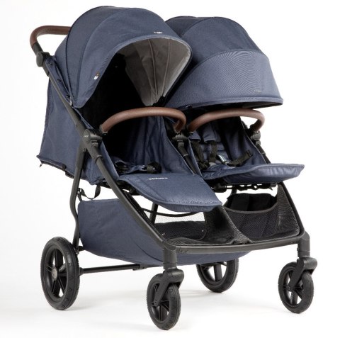 M.Twin x Wózek Bliźniaczy Mast Swiss Design - Blueberry, Koła Light, Regulowana Rączka