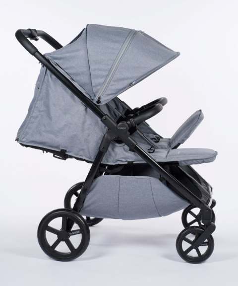 M.Twin x Wózek Bliźniaczy Mast Swiss Design - Glacier Lake, Koła Light, Stała Rączka