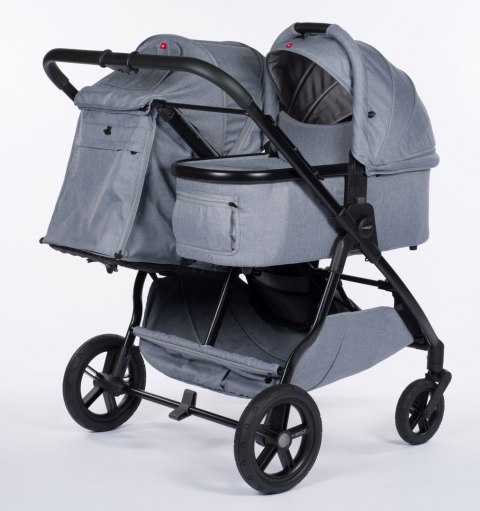 M.Twin x Wózek Bliźniaczy Mast Swiss Design - Glacier Lake, Koła Light, Stała Rączka