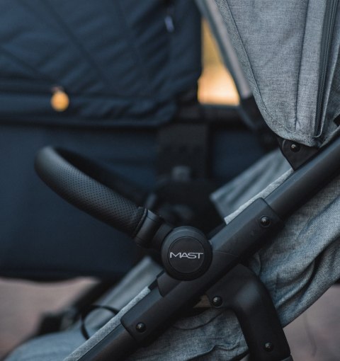 M.Twin x Wózek Bliźniaczy Mast Swiss Design - Glacier Lake, Koła Light, Stała Rączka