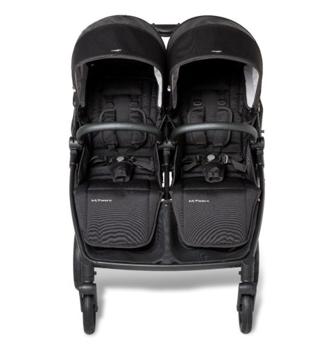 M.Twin x Wózek Bliźniaczy Mast Swiss Design - Onyx, Koła HP, Regulowana Rączka