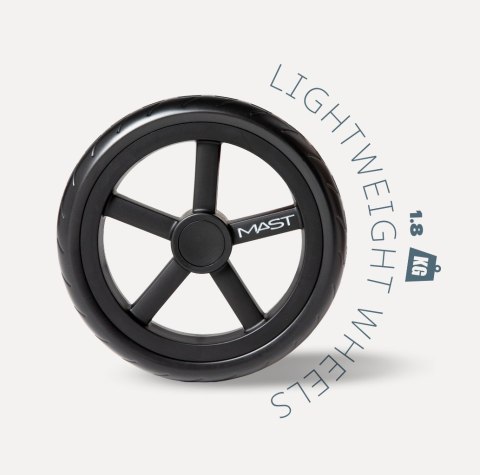 M.Twin x Wózek Bliźniaczy Mast Swiss Design - Onyx, Koła Light, Regulowana Rączka