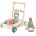 Pchacz drewniany wózek z klockami