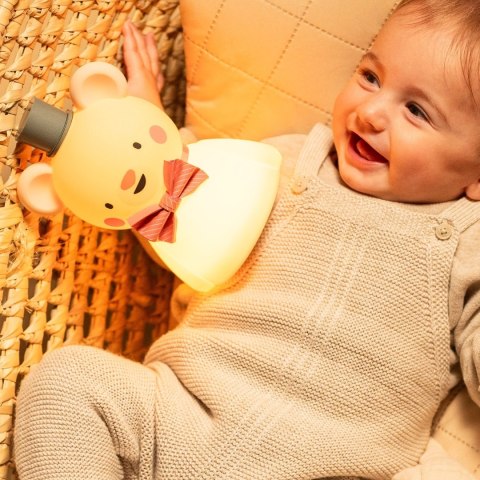 Taf Toys Lampka Nocna Mały Miś - silikonowa, łagodna lampka dla niemowląt