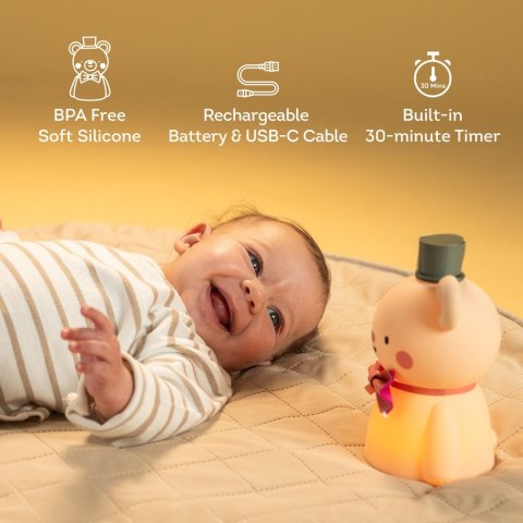 Taf Toys Lampka Nocna Mały Miś - silikonowa, łagodna lampka dla niemowląt