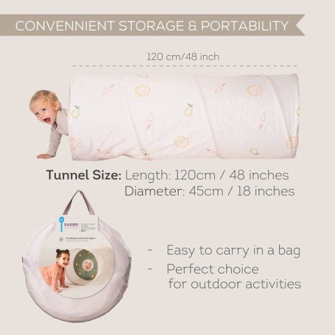 Taf Toys Świecący Tunel Glow & Go z Misiem - sensoryczna zabawka do raczkowania i leżenia na brzuszku od 6 mc