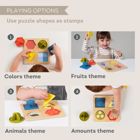 Układanka Kształtów z Silikonowymi Stemplami - Zabawka Edukacyjna dla Dzieci