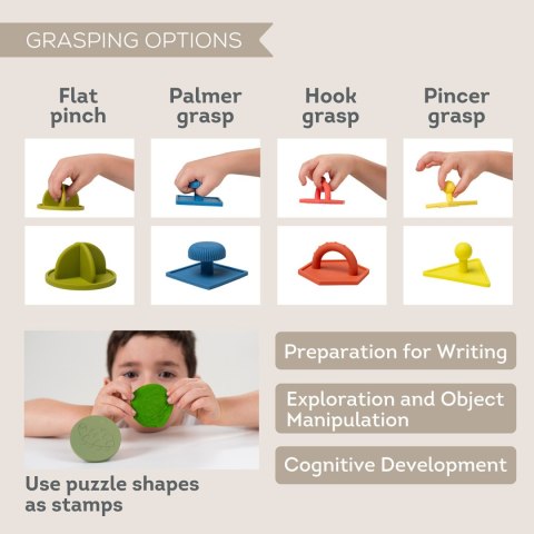 Układanka Kształtów z Silikonowymi Stemplami - Zabawka Edukacyjna dla Dzieci