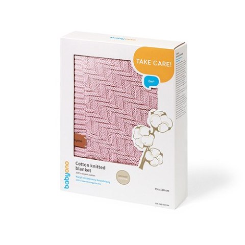 B.O.1647/01 Kocyk dzianinowy bawełniany różowy