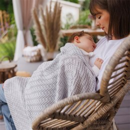 B.O.1647/02 Kocyk dzianinowy bawełniany szary