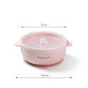 B.O.1662/02 Silikonowa miseczka z przyssawką i przykrywką różowa