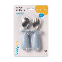 B.O.1665/01 Sztućce dla dzieci ze stali nierdzewnej niebieskie