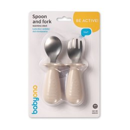 B.O.1665/03 Sztućce dla dzieci ze stali nierdzewnej beżowe