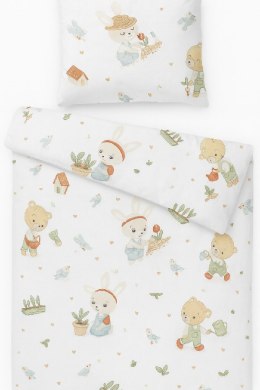 BABY 01627 Kołdra i poduszka dla przedszkolaka 135x100 40x60 Miś Ogrodnik