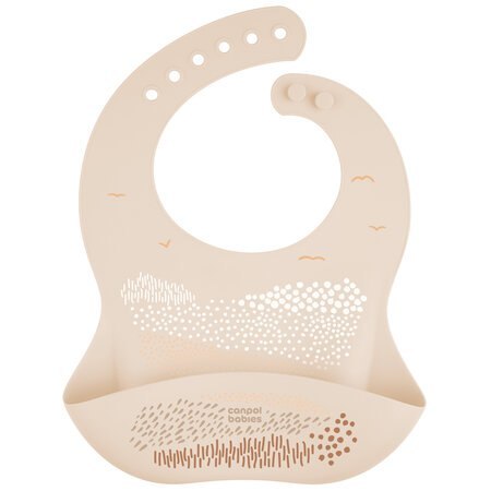 CANPOL 51/030_cre Śliniak silikonowy z kieszonką MOUNTAINS