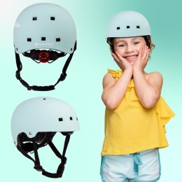 Kask rowerowy dla dzieci perfect fit HEART BIKE - Love 2 RIDE, rozm. S, 50-54 cm z lampką LED i klipsem magnetycznym Miętowy
