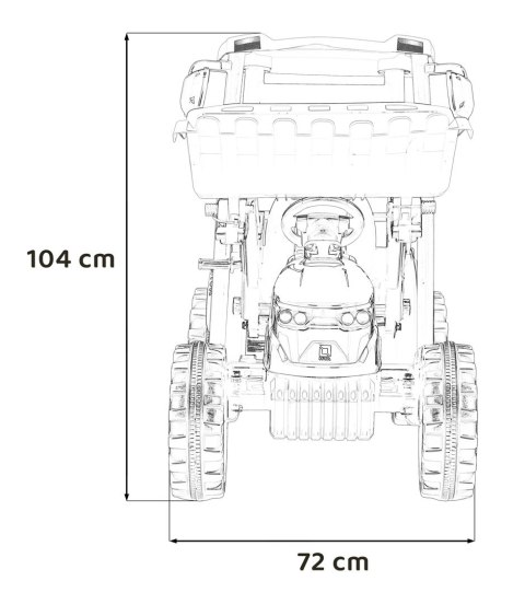 Pojazd MEGA Traktor D68 Z Przyczepką Czerwony