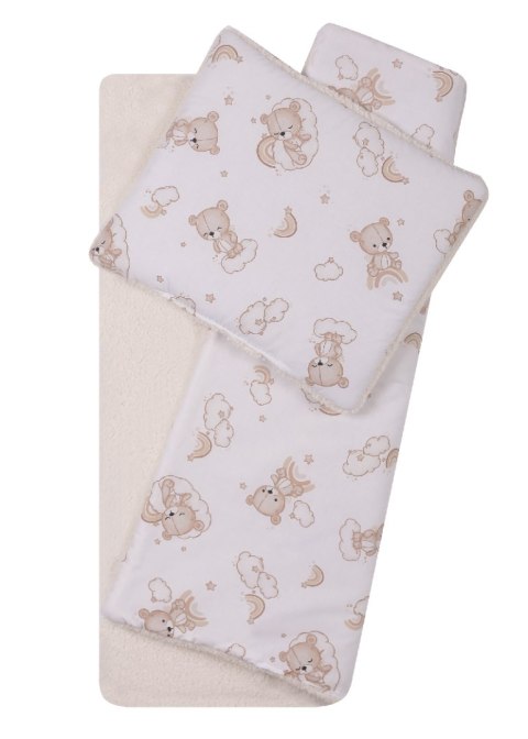 DUET BABY 766 Komplet do wózka boucla+bawełna druk 75x100