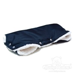 MATEX Mufka TRIPPI do wózka, biała eco skóra z szarym pluszem