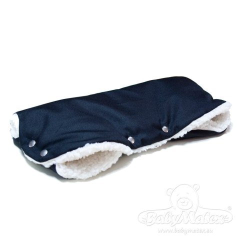 MATEX Mufka TRIPPI do wózka, biała eco skóra z szarym pluszem