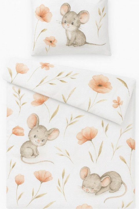 BABY 01628 Kołdra i poduszka dla przedszkolaka 135x100 40x60 Polna Mysz