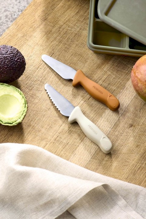 Filibabba Noże do nauki krojenia 2-pack Pumpkin + Offwhite