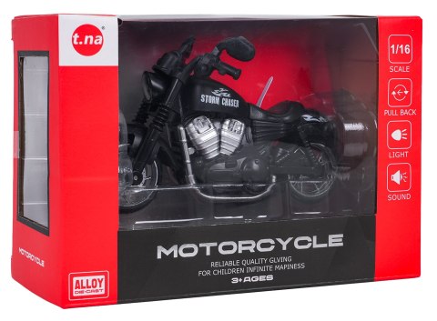 Metalowy Motocykl Czarny z Funkcją Świateł i Dźwięku