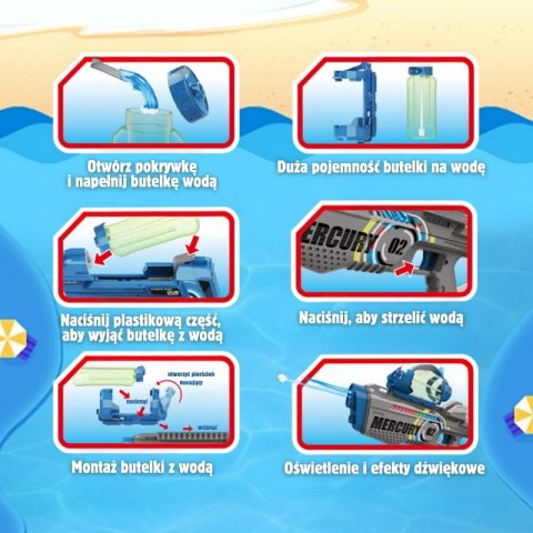 WOOPIE Pistolet na Wodę Elektryczny Automatyczny Merkury