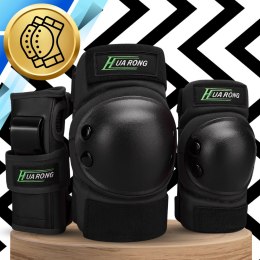 Zestaw ochraniaczy ochraniacze na rolki rower dla dzieci 6 el. rozmiar XXS CZARNE