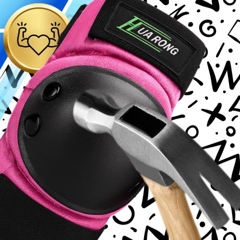 Zestaw ochraniaczy ochraniacze na rolki rower dla dzieci 6 el. rozmiar XS RÓŻOWE