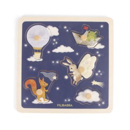Filibabba Drewniane puzzle sensoryczne Little Adventurers