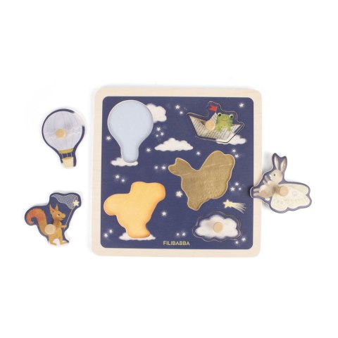 Filibabba Drewniane puzzle sensoryczne Little Adventurers