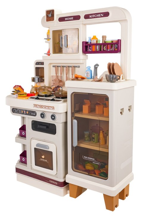 MEGA Kuchnia z Funkcją Świateł, Dźwięku i Pary + Akcesoria Beżowa