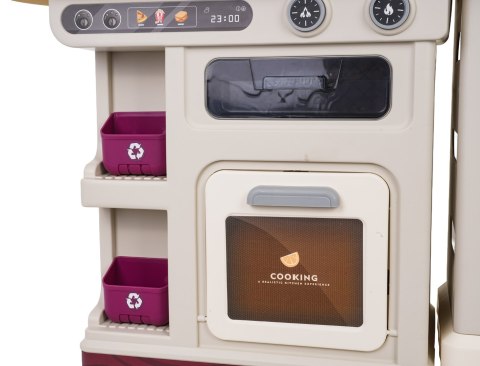 MEGA Kuchnia z Funkcją Świateł, Dźwięku i Pary + Akcesoria Beżowa