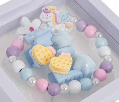 Zestaw Biżuterii Jednorożec Biały Kwiatek