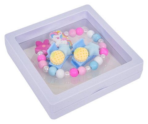 Zestaw Biżuterii Jednorożec Różowy Kwiatek