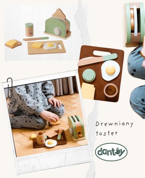 Drewniany toster i zestaw śniadaniowy DANTOY