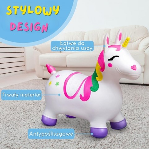 WOOPIE 54573 Skoczek gumowy Jednorożec biały