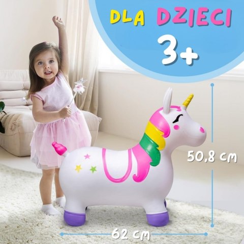 WOOPIE 54573 Skoczek gumowy Jednorożec biały