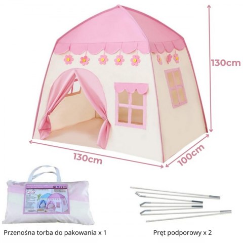 WOOPIE 55365 Namiot Księżniczki z kwiatkami różowy