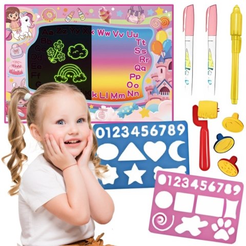 WOOPIE 56096 Mata wodna do malowania Jednorożec różowa