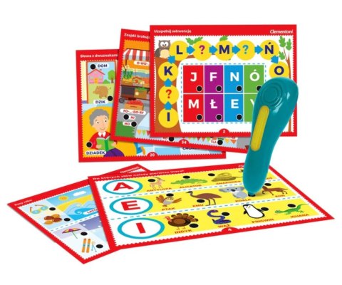 Clementoni Gry Edukacyjne 50780 Mówiące Pióro 500 Pytań Litery i Słowa